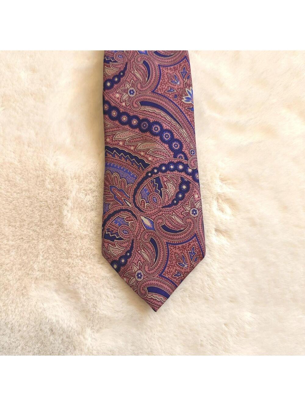 LIBERTY of London Vintage Silk Tie Pink Purple Paisley 55x3.25 Academia Mod